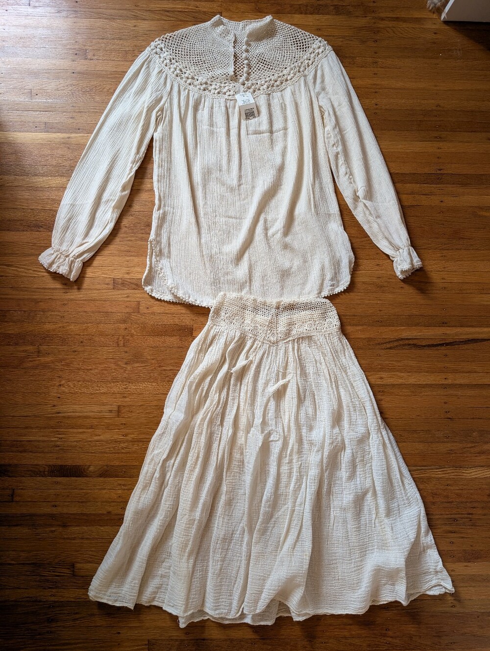 Handmade Vintage Balkan by George Georgiou Two Piece Skirt Top Set